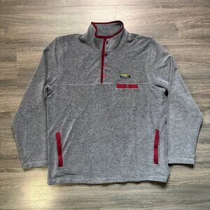 L.L. Bean Men’s Tumbled Sherpa Pullover - Grey/Red